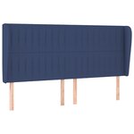 vidaXL Tête de lit avec oreilles Bleu 163x23x118/128 cm Tissu