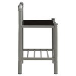 vidaXL Table de chevet Gris et noir 45x34 5x62 5 cm Métal et verre