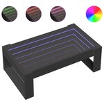 vidaXL Table basse avec LED infini noir 90x53x30 cm