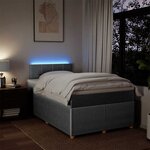 vidaXL Sommier à lattes de lit et matelas gris clair 120x190 cm tissu