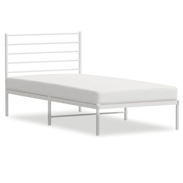 vidaXL Cadre de lit métal sans matelas avec tête de lit blanc 80x200cm
