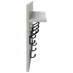 vidaXL Porte-manteau mural avec étagère Gris béton 60 x 40 x 12 cm