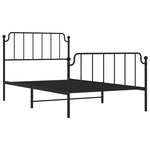 vidaXL Cadre de lit métal avec tête de lit/pied de lit noir 107x203 cm