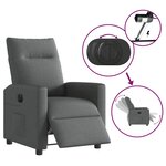 vidaXL Fauteuil inclinable électrique Gris foncé Tissu