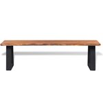 Banquette pouf tabouret meuble banc en bois d'acacia massif 145 cm 3002201