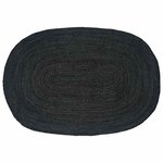 vidaXL Tapis de surface ovale Noir 122 x 183 cm Jute