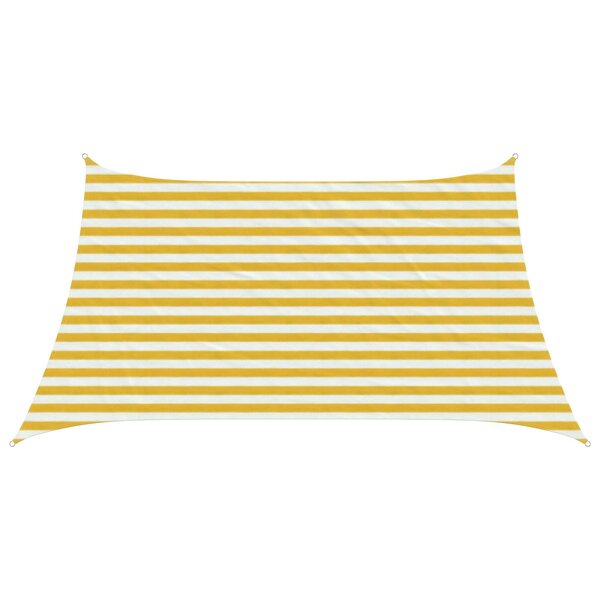 vidaXL Voile d'ombre Jaune et blanc 3 / 4 x 2 m HDPE