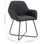 vidaXL Chaises à manger lot de 2 noir tissu