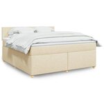vidaXL Sommier à lattes de lit avec matelas Crème 180x200 cm Tissu