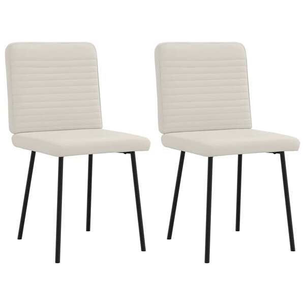 vidaXL Chaises à manger lot de 2 Crème Velours