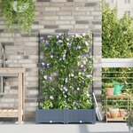 vidaXL Jardinière avec treillis 2 Pièces Gris clair 80x40x125 5 cm