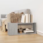 vidaXL Meuble TV Gris béton 80x24x32 cm Bois d'ingénierie
