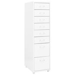 vidaXL Classeur mobile Blanc 28x41x109 cm Métal