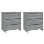 vidaXL Buffets 3 Pièces Sonoma gris Bois d'ingénierie