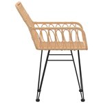 vidaXL Chaises de jardin 2 Pièces et accoudoir 56x64x80 cm Résine tressée