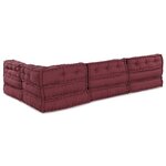 Poufs modulaires vidaXL 4 pièces en tissu bourgogne