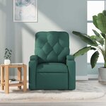 vidaXL Fauteuil de massage inclinable Vert foncé Tissu