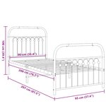 vidaXL Cadre de lit métal sans matelas avec pied de lit blanc 90x200cm