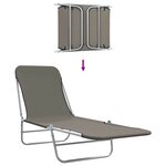 vidaXL Chaises longues pliables lot de 2 Acier et tissu Gris