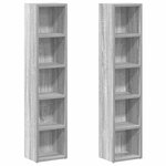 vidaXL Armoires à CD 2 Pièces Sonoma gris 21x16x93 5 cm Bois d'ingénierie