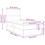 vidaXL Lit avec rangement et LED avec LED Taupe 90 x 200 cm Polyester