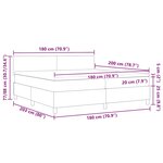vidaXL Lit à ressorts avec matelas & lumière LED verte en tissu en velours côtelé gris foncé