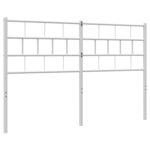 vidaXL Tête de lit métal blanc 150 cm