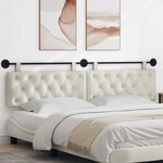 vidaXL Tête de lit suspendue Crème Velours