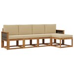 vidaXL Ensemble de canapés d'extérieur 5 pc Naturel et Beige Polyester