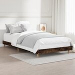 vidaXL Cadre de lit sans matelas chêne fumé 90x190cm bois d'ingénierie