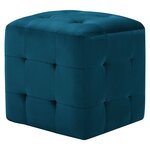 vidaXL 2 Pièces Tables de chevet Bleu 30x30x30 cm Tissu velours