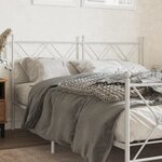 vidaXL Tête de lit métal blanc 160 cm