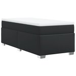vidaXL Sommier à lattes de lit avec matelas Noir 90x190 cm Similicuir
