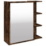 vidaXL Armoire à miroir de salle de bain Chêne fumé 62 5x20 5x64 cm