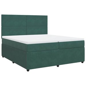 vidaXL Sommier à lattes de lit et matelas Vert foncé 200x200cm Velours