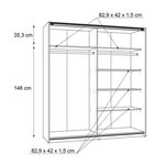 Armoire de chambre -Panneaux de particules - Décor chene cendré clair - 2 portes - L 170,3 x P 61,2 x H 190,5 cm