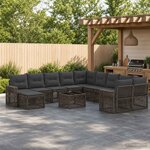 vidaXL Ensemble de canapé de jardin 12 pc Gris et Gris foncé polyrotin