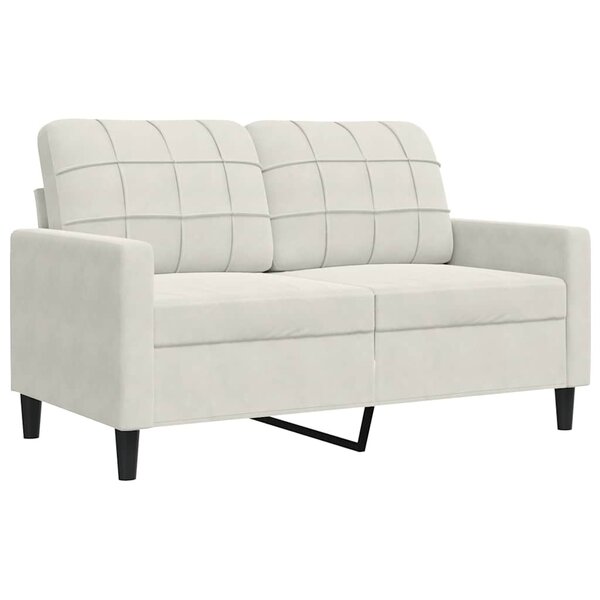 vidaXL Canapé à 2 places Crème 120 cm Velours