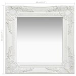 vidaXL Miroir mural style baroque 40x40 cm Blanc