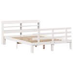 vidaXL Cadre de lit et tête de lit sans matelas blanc 135x190 cm