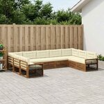 vidaXL Ensemble de canapés d'extérieur 9 Pièces Naturel et Crème