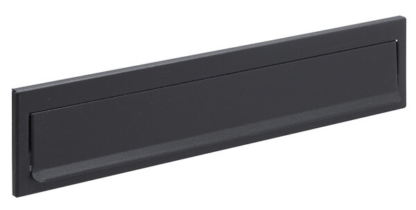 Entrée de boîte aux lettres en acier pour porte  mur  C-614  33 5 x 3 cm  Noir