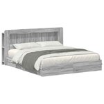 vidaXL Cadre de lit avec rangement Sonoma gris 180 x 200 cm