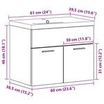 vidaXL Ensembles Autre Bois ancien 60 x 38.5 x 46 cm Bois d'ingénierie