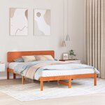 vidaXL Cadre de lit Brun cire 150 x 200 cm Bois massif en pin