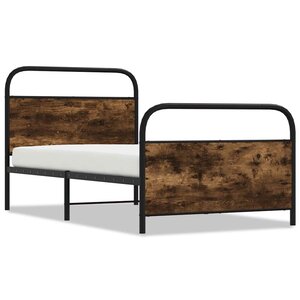 vidaXL Cadre de lit sans matelas 100x190 cm chêne fumé bois ingénierie