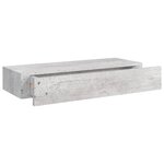 vidaXL Étagère à tiroir murale Gris béton 60x23 5x10 cm MDF