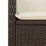 vidaXL Banc inclinable de jardin avec coussins marron résine tressée