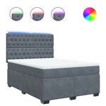 vidaXL Sommier à lattes de lit et matelas Gris foncé 140x190cm Velours
