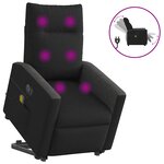vidaXL Fauteuil inclinable de massage électrique Noir Tissu